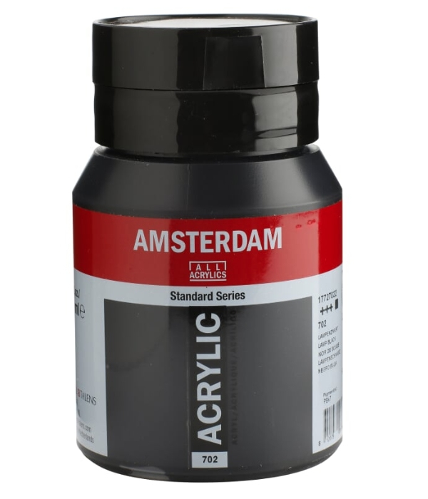 Amsterdam Standard akrylmaling 500 ml Sort Flaske