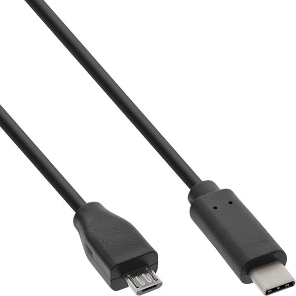 InLine 35741 USB-kabel USB 2.0 1 m USB C Micro-USB B 0,48 Gbit/sek. Sort