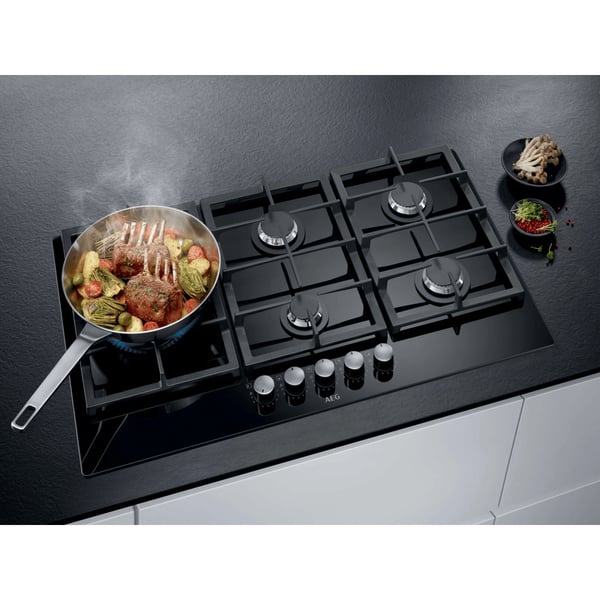AEG HKB75820NB Sort Indbygget 75 cm Gaskomfur 5 zone(s)