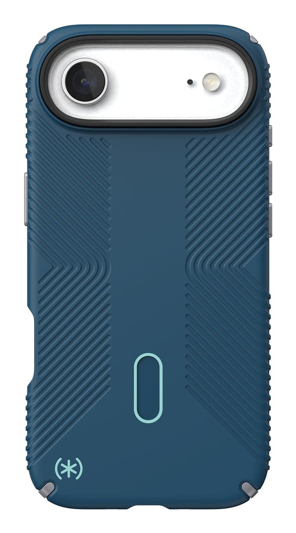 Speck Presidio2 Grip ClickLock & MagSafe - iPhone Air Cover (Deep Sea / Silver Metallic / Spell Blue)