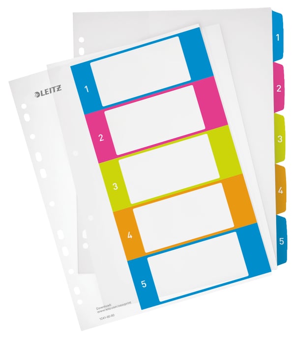Leitz WOW printbart register, PP, ekstra bredt Leitz WOW printbart register, PP, ekstra bredt
