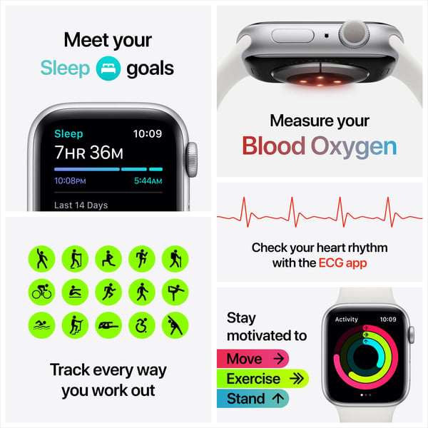Apple Watch Series 6 OLED 44 mm Digital 368 x 448 pixel Berøringsskærm Rød Wi-Fi GPS (satellit)