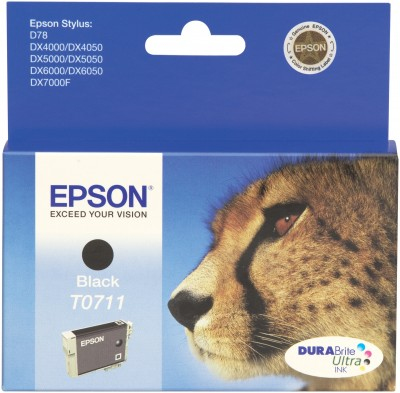 Epson Cheetah T0711 black ink cartridge blækpatron Original Sort