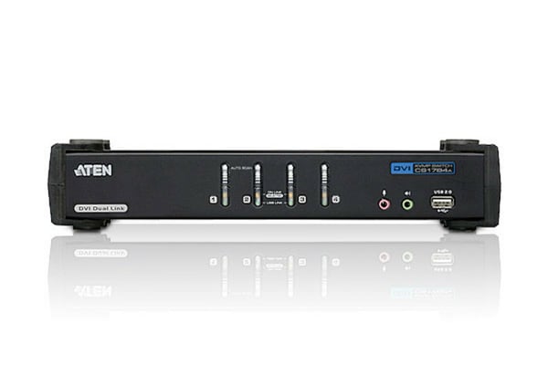 ATEN USB DVI Dual Link/Audio KVMP™-switch med 4 portar