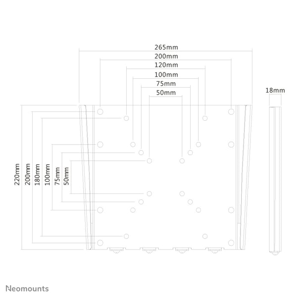 Neomounts FPMA-W110 TV-kiinnike 101,6 cm (40") Hopea