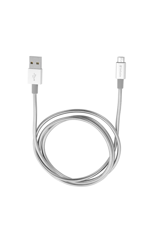 Verbatim Micro USB synkroniserings- og opladningskabel 100 cm, sølv Verbatim Micro USB synkroniserings- og opladningskabel 100 cm, sølv