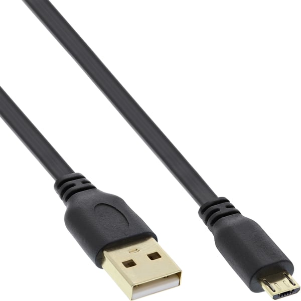InLine 31710F USB-kabel USB 2.0 1 m Micro-USB B USB A 0,48 Gbit/sek. Sort