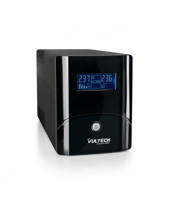 Vultech UPS1050VA-PRO UPS-enhed Interaktivt indgangsstik 1,05 kVA 560 W 2 AC stikkontakt(er)