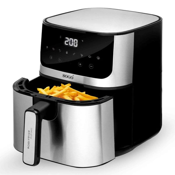 Sogo DIGIFRYER1400 Enkelt 5 L Enkeltstående 1400 W Varmluftsteger Sort, Rustfrit stål