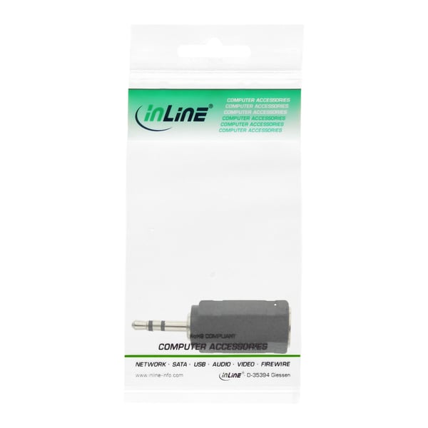 InLine 99308 kabel kønsskifter 2.5mm jack male 3.5mm Sort