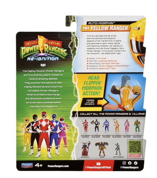 Power Rangers Auto-Morphin Yellow Ranger Figure