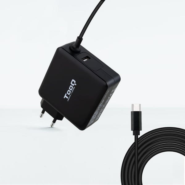 TooQ TQLC-USBC65PD virta-adapteri ja vaihtosuuntaaja Sisätila 65 W Musta