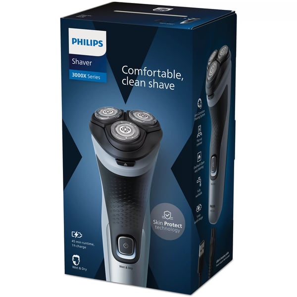 Philips Shaver 3000X Series X3053/00 Elektrisk rakapparat för våt- och torrakning