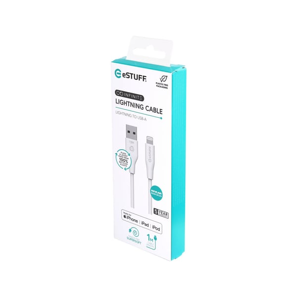 eSTUFF ES601170 belysningskabel 1 m Vit