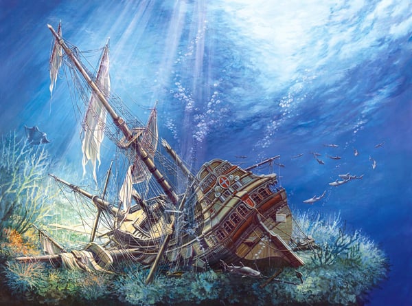 Castorland Sunk Galleon 2000 pcs Kuviopalapeli 2000 kpl Laivat