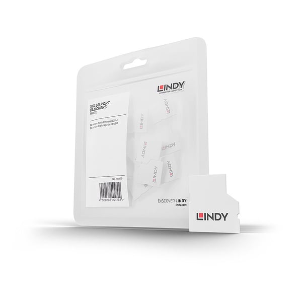 Lindy 40479 portblokering SD card Hvid Acrylonitrilbutadienstyren