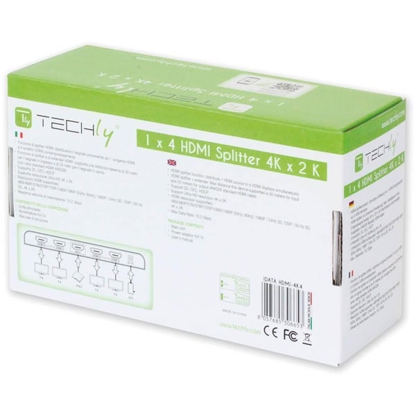 Techly IDATA HDMI-4K4 bilddelare 4x HDMI