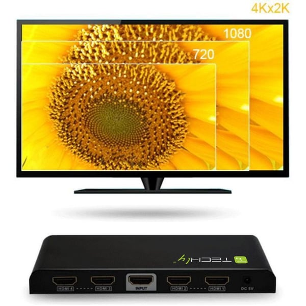 Techly IDATA HDMI-4K4 bilddelare 4x HDMI