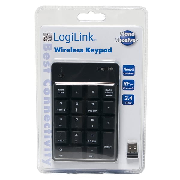 LogiLink ID0120 numerisk tastatur Laptop RF trådløst Sort