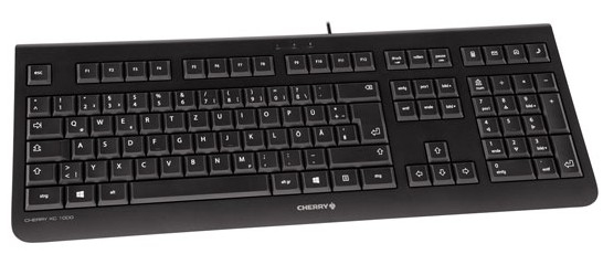 CHERRY KC 1000 tastatur Hjem USB Schweizisk Sort