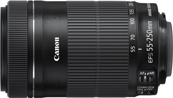 Canon EF-S 55-250mm f/4.0-5.6 IS STM + ET-63 + Lens Cloth SLR Vakio-objektiivi Musta