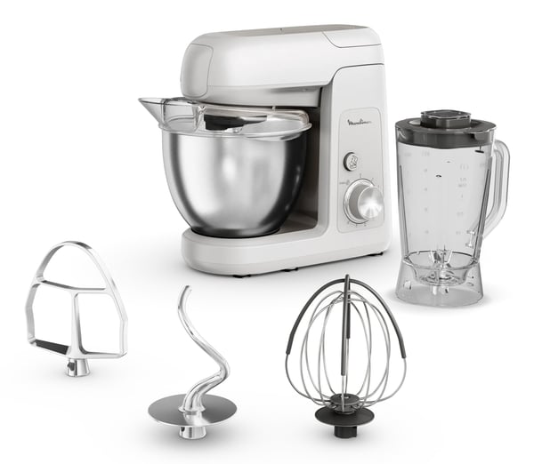 Moulinex Bake Partner QA521B25 matberedare 1100 W 4,6 l Rostfritt stål, Vit