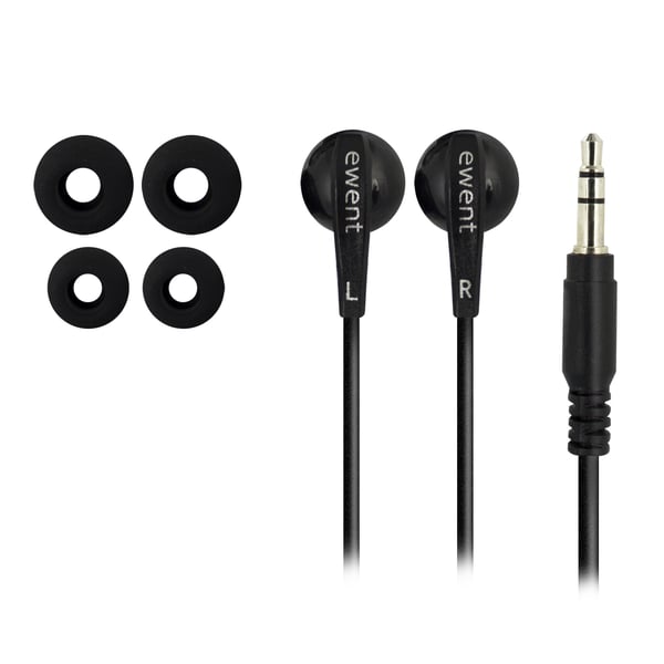 Ewent EW3584 hörlur och headset Hörlurar Kabel I öra Musik Svart