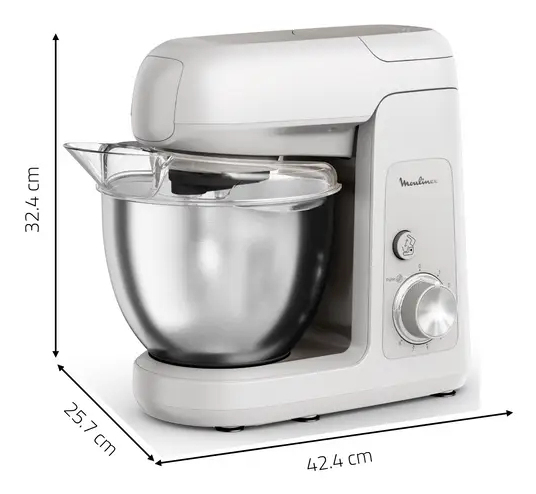 Moulinex Bake Partner QA521B25 matberedare 1100 W 4,6 l Rostfritt stål, Vit