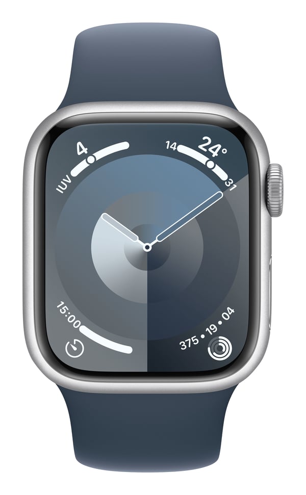 Apple Watch Series 9 41 mm Digital 352 x 430 pixlar Pekskärm 4G Silver Wi-Fi GPS