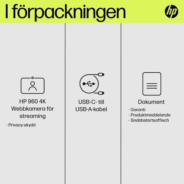 HP 960 4K-webbkamera för streaming