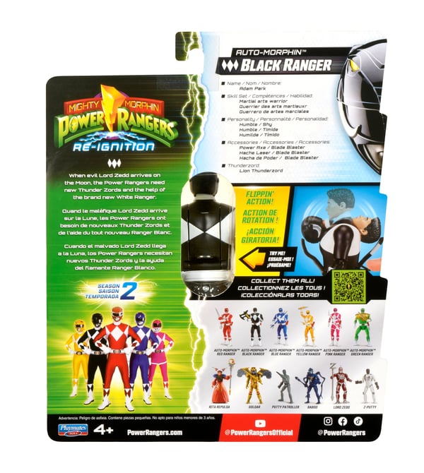 Power Rangers Auto-Morphin Actionfigure Black Ranger