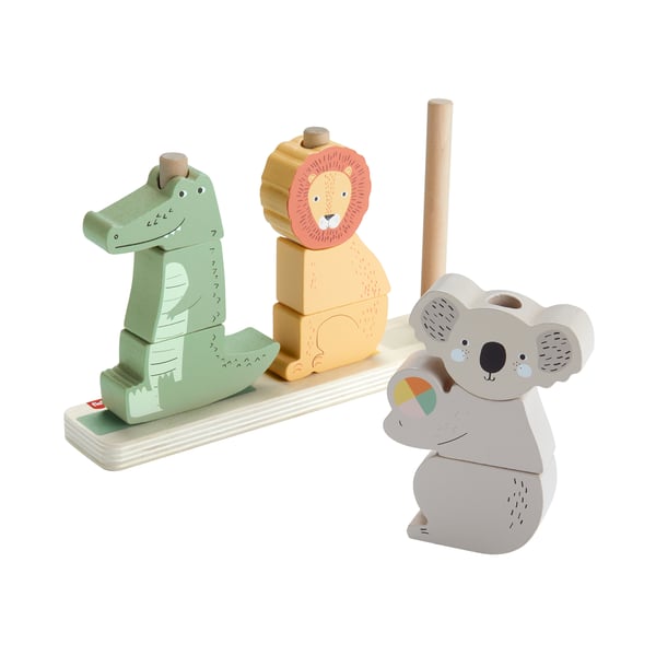 Fisher-Price baby- og tumlingelegetøjet Stabledyr i træ, 10 dele i træ Fisher-Price baby- og tumlingelegetøjet Stabledyr i træ, 10 dele i træ