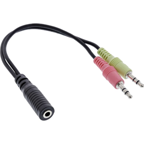 InLine 99312A audiokaapeli 0,15 m 3.5mm 2 x 3.5mm Musta