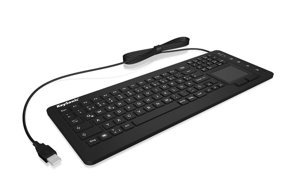 KeySonic KSK-6231 INEL (CH) tastatur Industriel USB QWERTZ Schweizisk Sort
