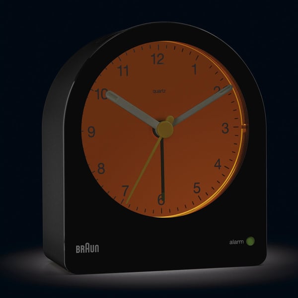 Braun BC22 Quartz-väckarklocka Svart, Gul