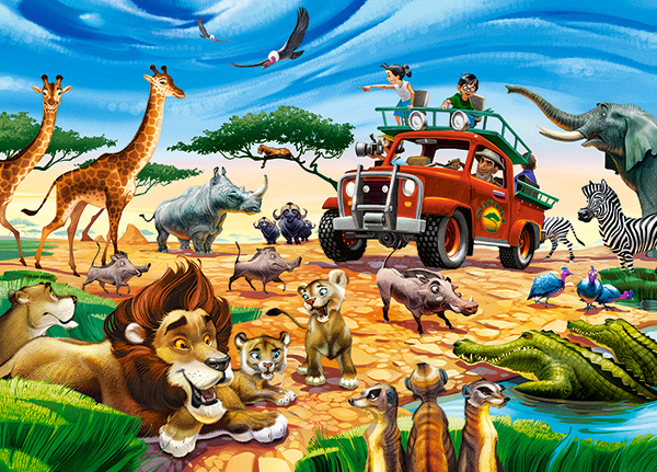 Castorland Safari Adventure 180 pcs Puslespil 180 stk Tegnefilm