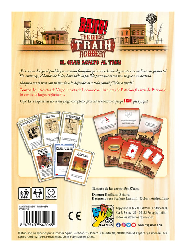Asmodee EEDVBA09 sällskapsspel Bang! El gran asalto al tren 40 min Kortspel Rollspel