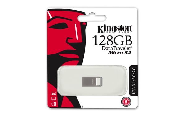 Kingston Technology DataTraveler Micro 3.1 128GB USB-nøgle USB Type-A 3.2 Gen 1 (3.1 Gen 1) Metallic