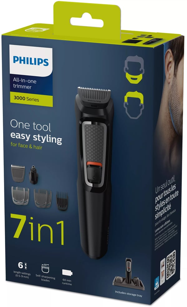 Philips MULTIGROOM Series 3000 MG3721/14 skägg/hår trimmer Svart Nickel-metallhydrid (NiMH)