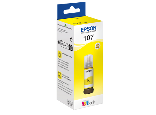 Epson 107 EcoTank -mustepullo, keltainen