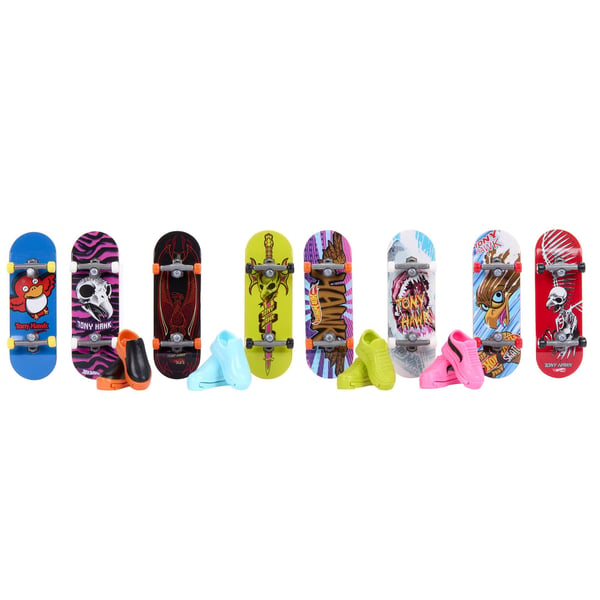 Hot Wheels Action Skate 8-pack fingerbrädor och skor med Tony Hawk-tema