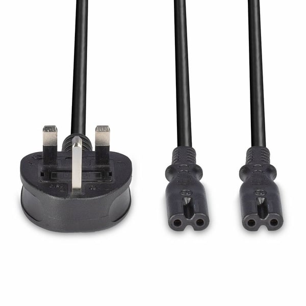 Lindy 30372 strömkablar Svart 2,5 m Strömkontakt typ G 2 x C7 coupler