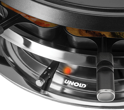 Unold 48726 raclette grill 8 person(er) 1300 W Sort, Rustfrit stål