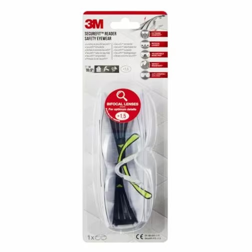 3M SF415C1 Skyddsglasögon Polykarbonat Svart, Gul
