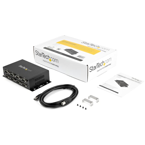 StarTech.com USB till DB9 RS232 seriell adapterhubb med 8 portar - Industriell DIN Rail och väggmonterbar