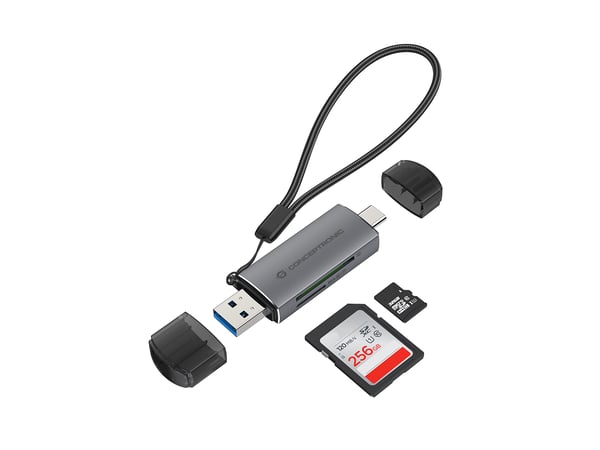 Conceptronic BIAN05G kortinlukija USB 3.2 Gen 1 (3.1 Gen 1) Type-A/Type-C Harmaa