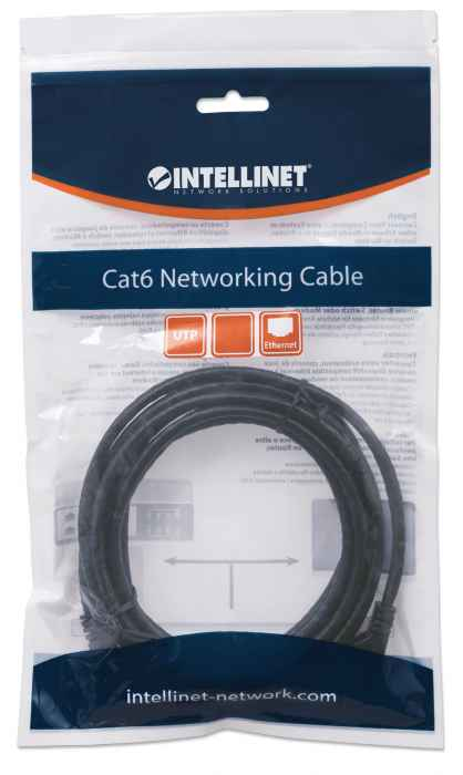 Intellinet 343312 netværkskabel Sort 0,3 m Cat6 U/UTP (UTP) Rund