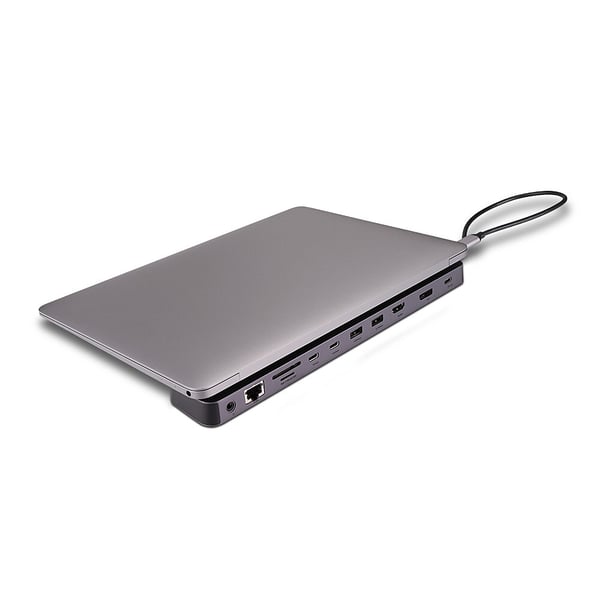 Lindy 43392 kannettavien tietokoneiden telakka ja porttitoistin Telakointi USB 3.2 Gen 1 (3.1 Gen 1) Type-C Antrasiitti