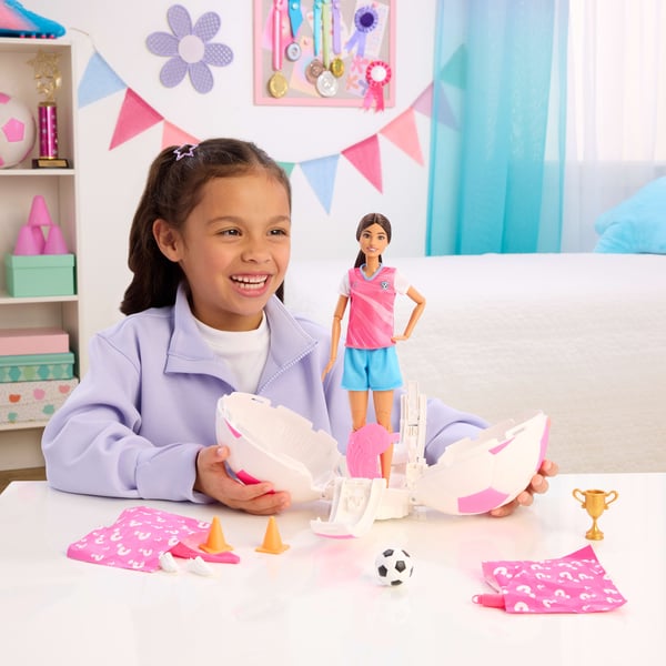 Barbie TEAM Roll & Reveal Soccer Player Doll and Accessories