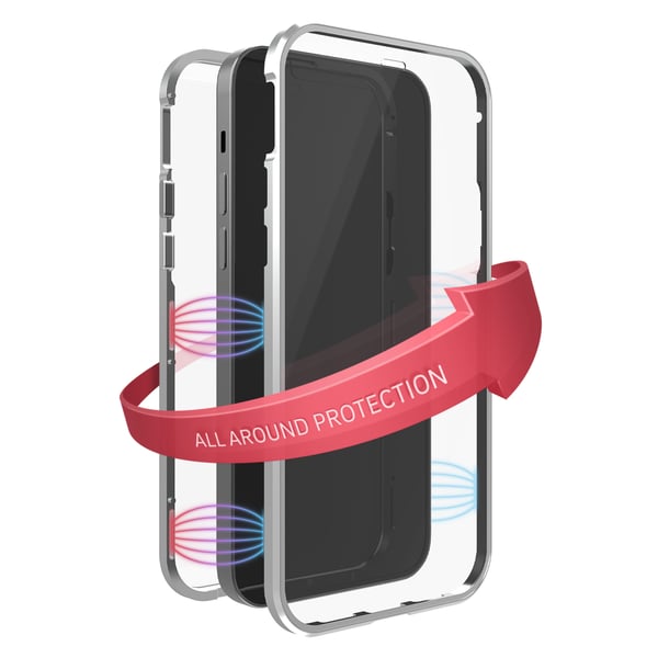 Hama 360° Glass mobiltelefon etui 15,5 cm (6.1") Cover Sølv, Transparent